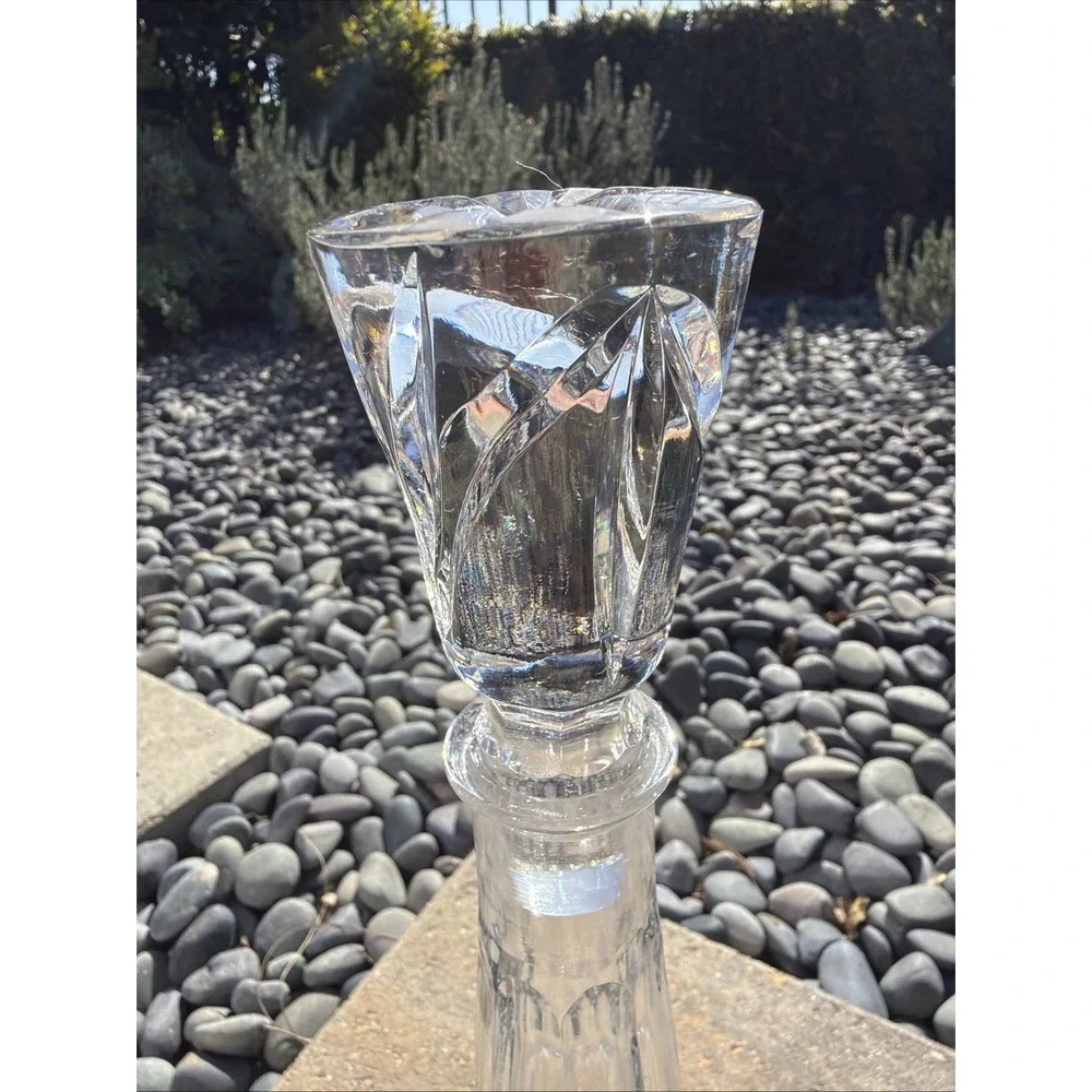 Vintage Block Crystal Decanter with Stopper - excellent cond. 16